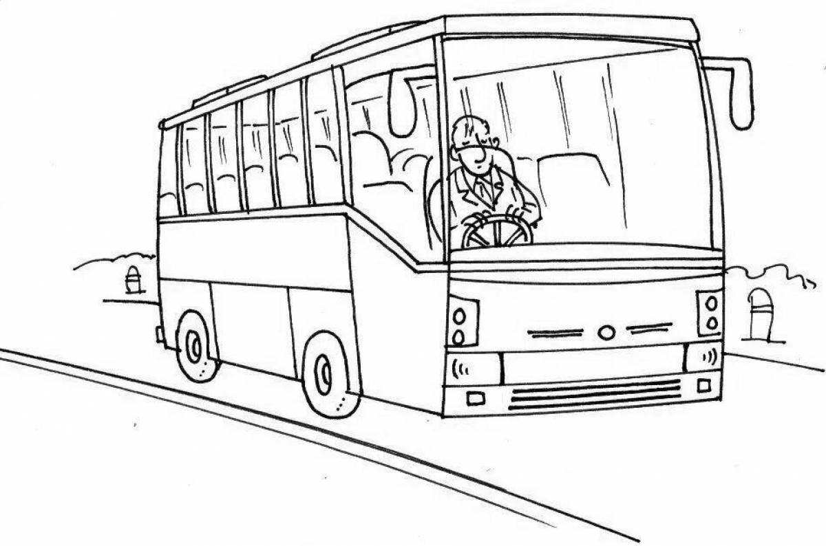 Fabulous electric bus coloring page