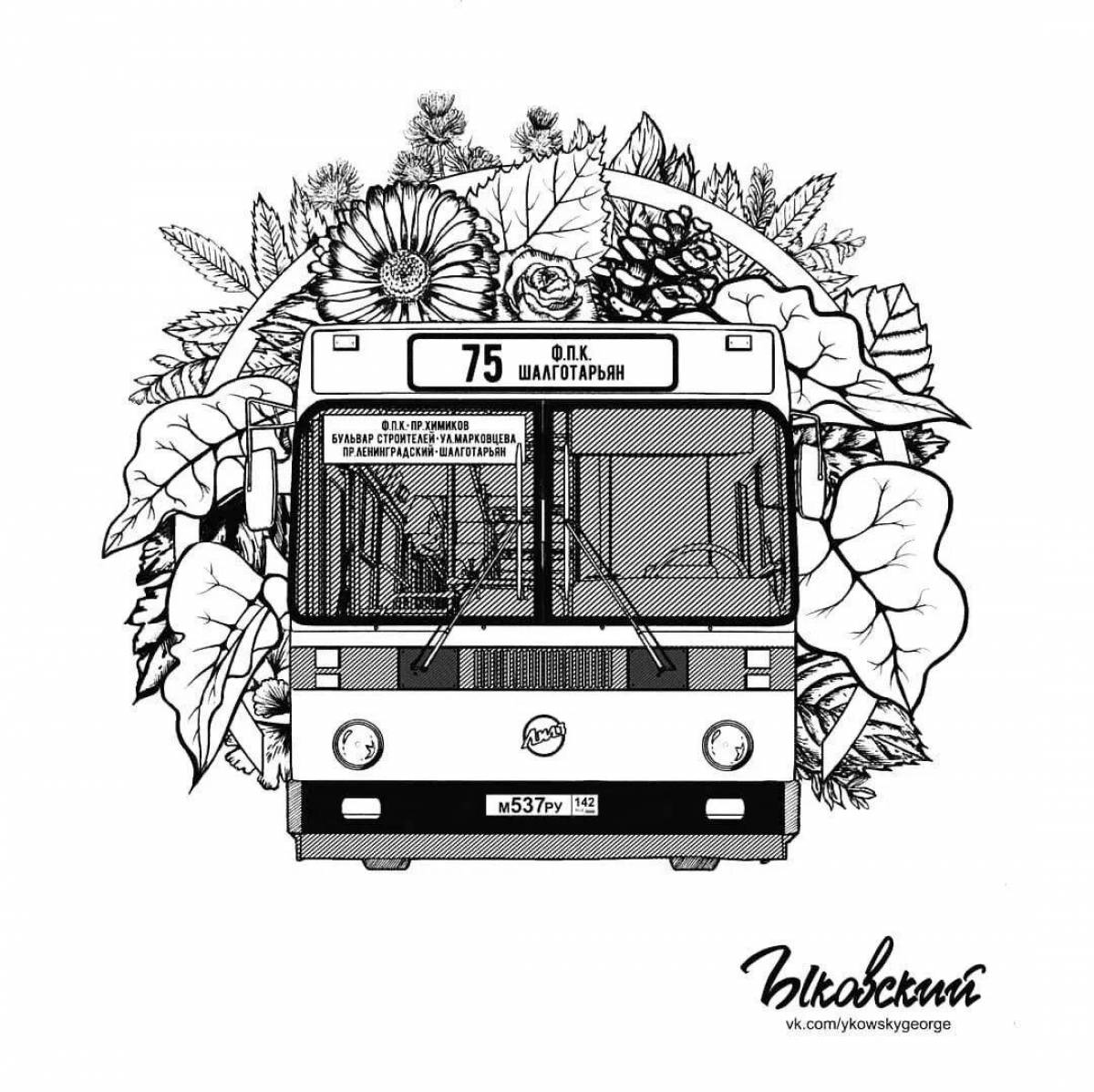 Coloring page nice electric bus