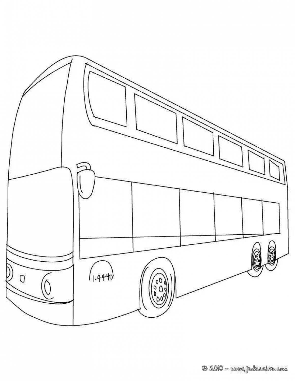 Adorable electric bus coloring page