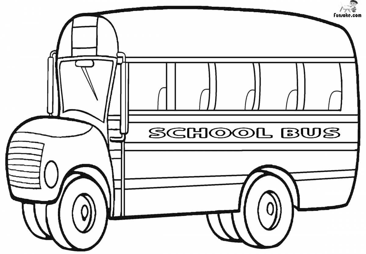 Cute electric bus coloring page