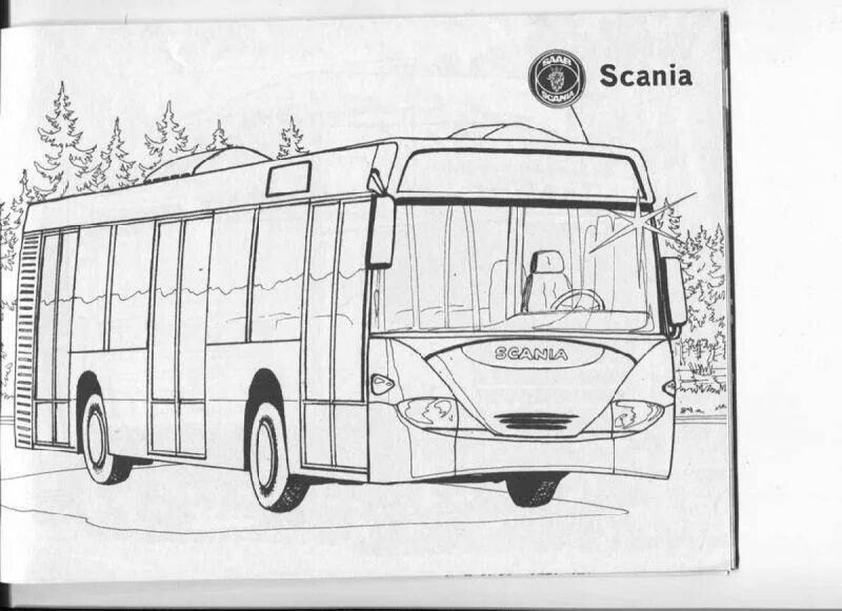 Coloring page wonderful electric bus