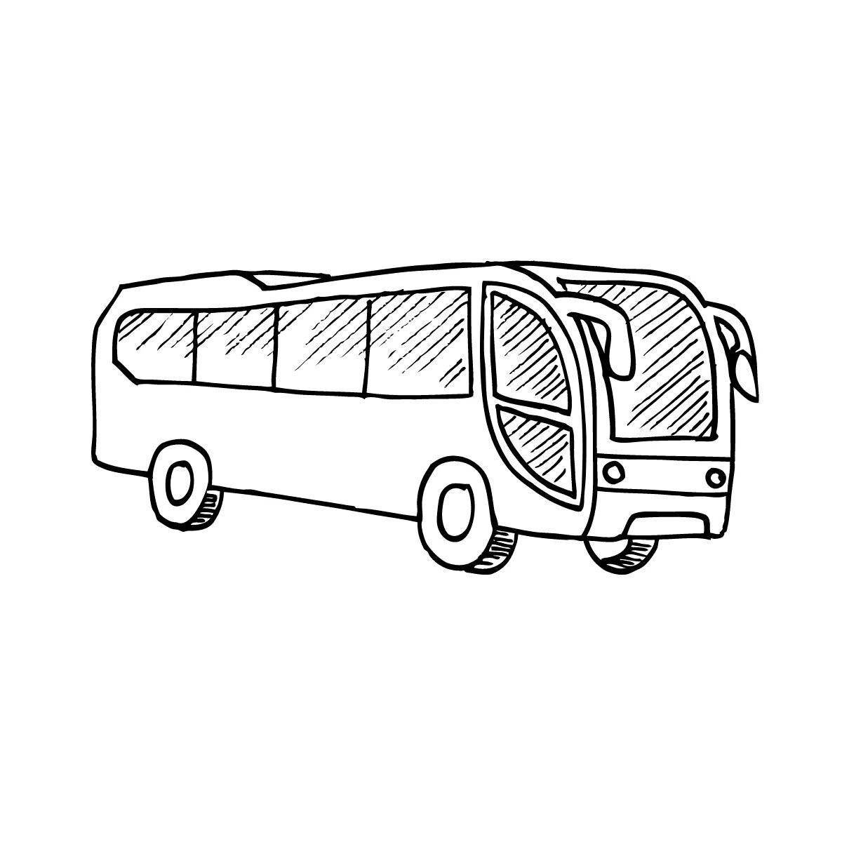 Coloring page for a spectacular electric bus