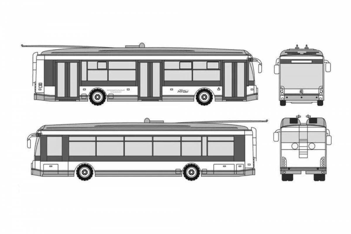 Outstanding Electric Bus coloring page