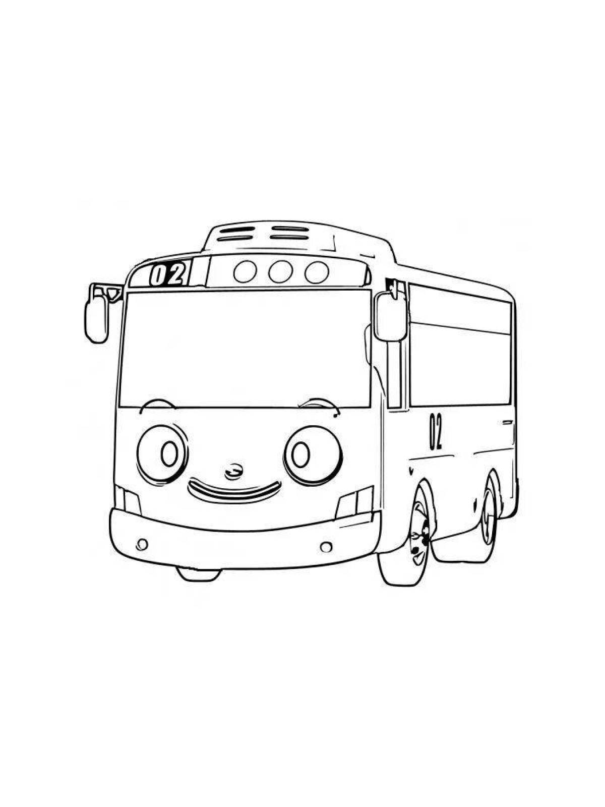 Impressive electric bus coloring page