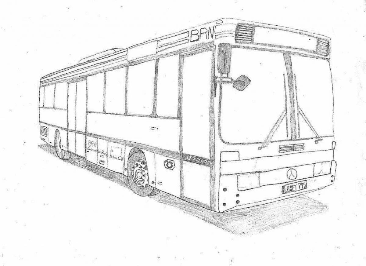 Glitter electric bus coloring page
