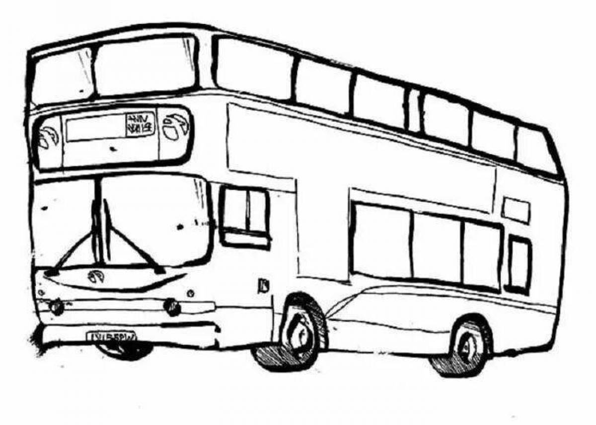 Glowing electric bus coloring page