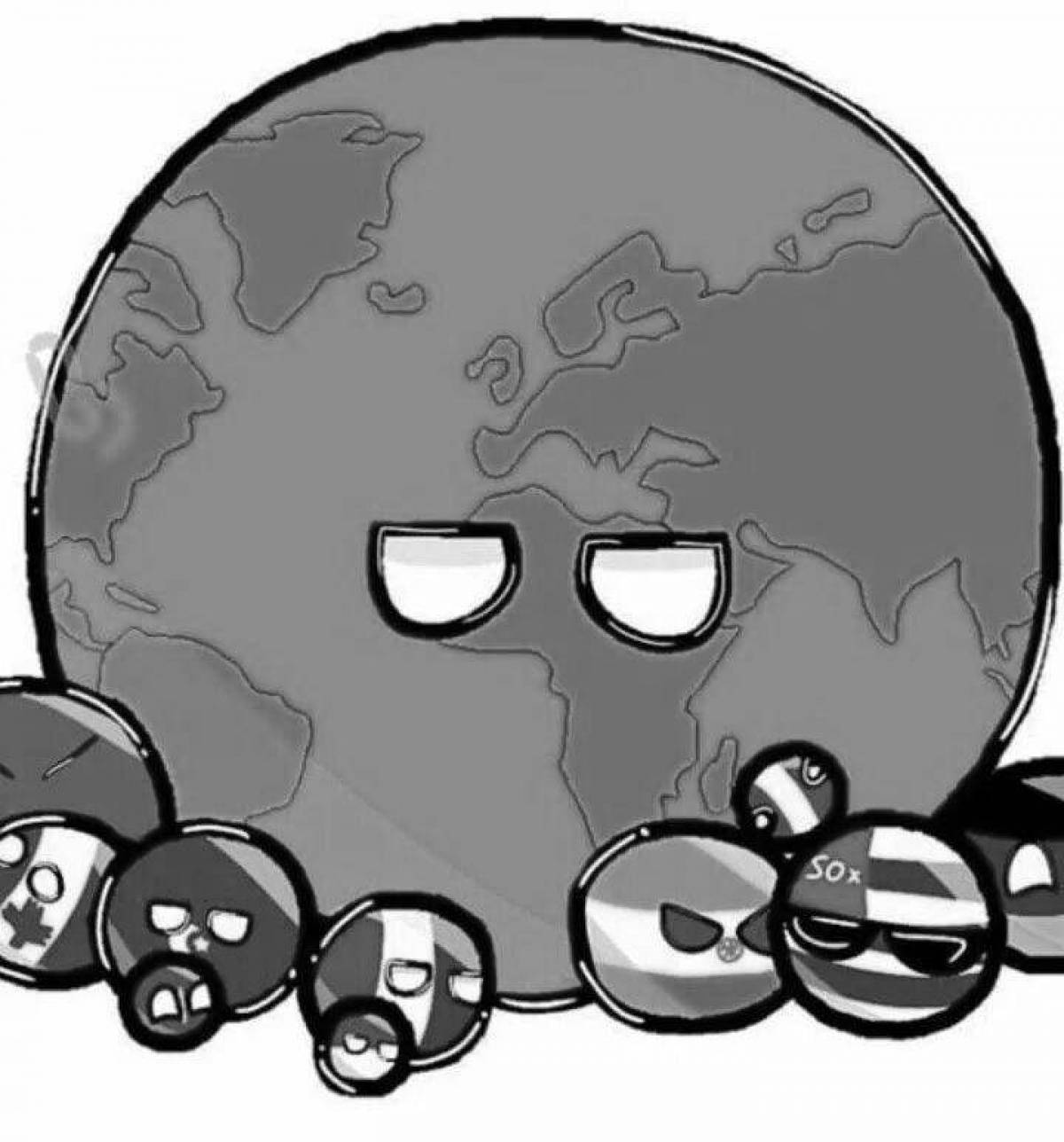 Animated countryballs coloring pages