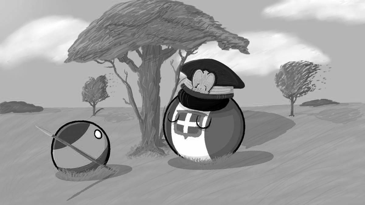 Coloring page magical countryballs