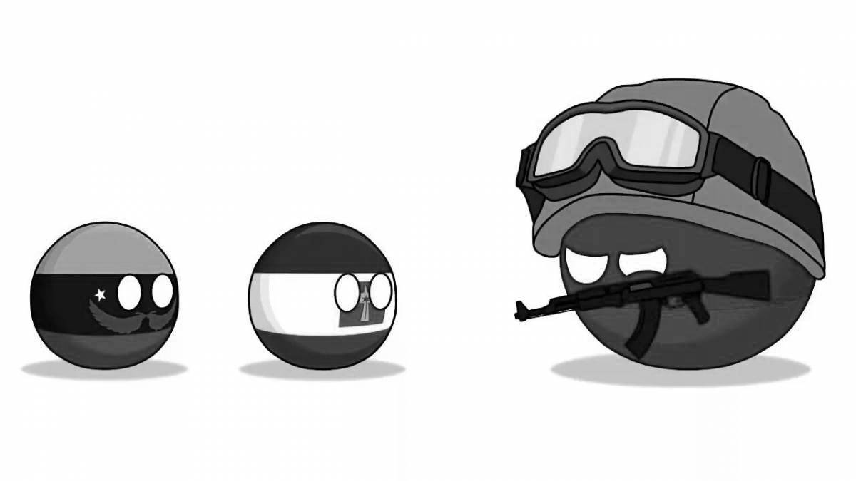Countryballs coloring with crazy color