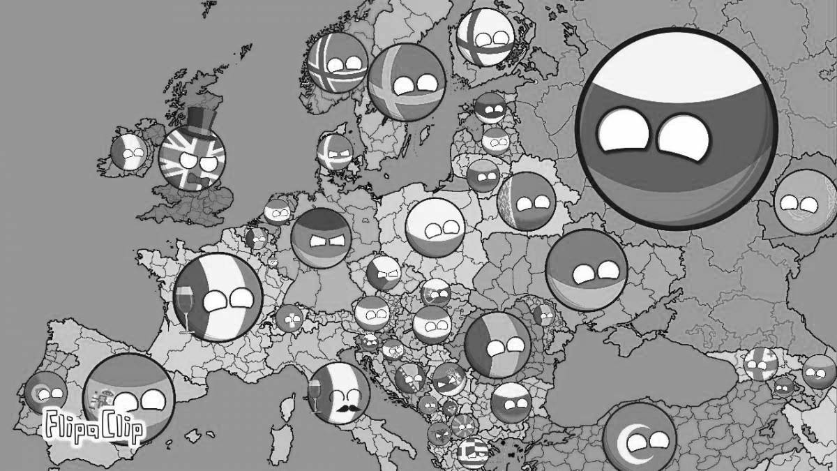 Color-playful countryballs coloring page