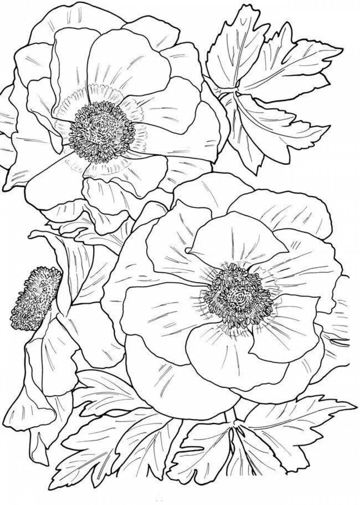 Playful gouache coloring page
