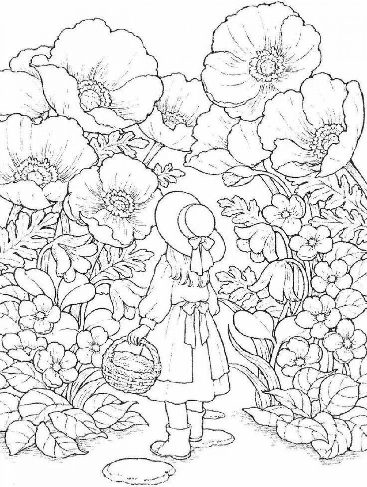 Glitter gouache coloring page