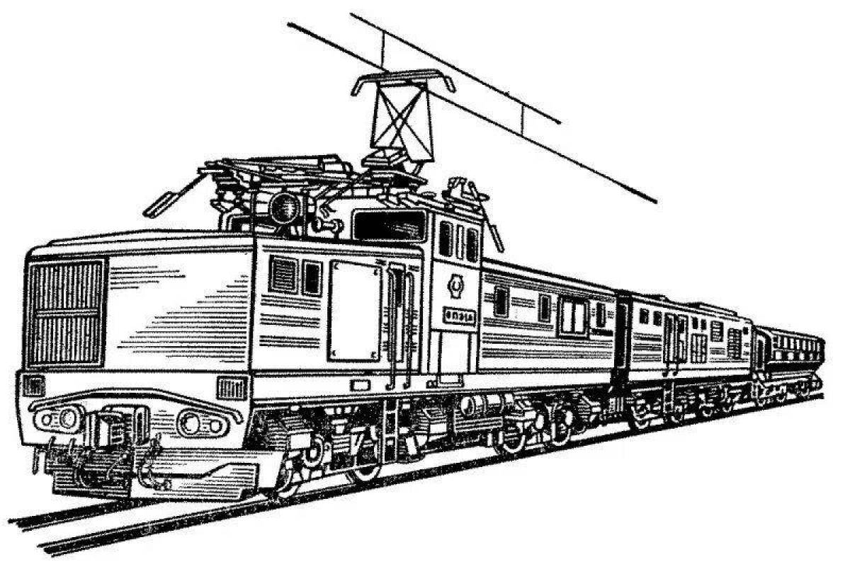 Раскраска сияющий грузовой поезд