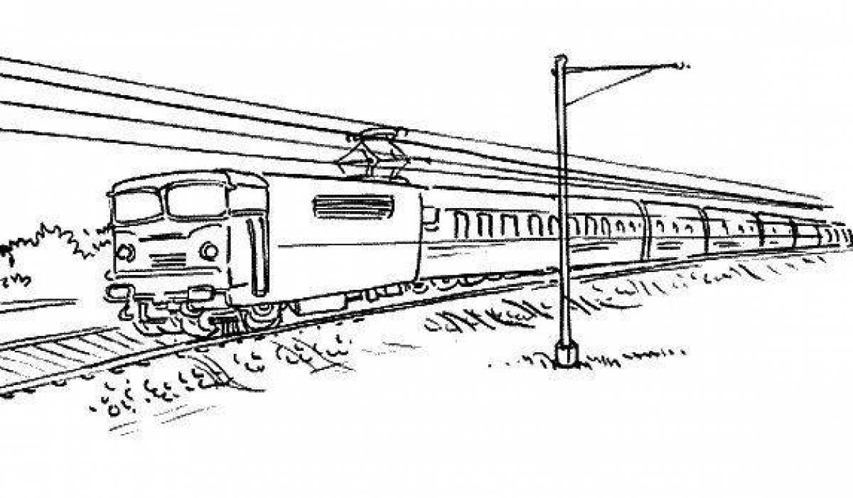 Coloring page happy freight train