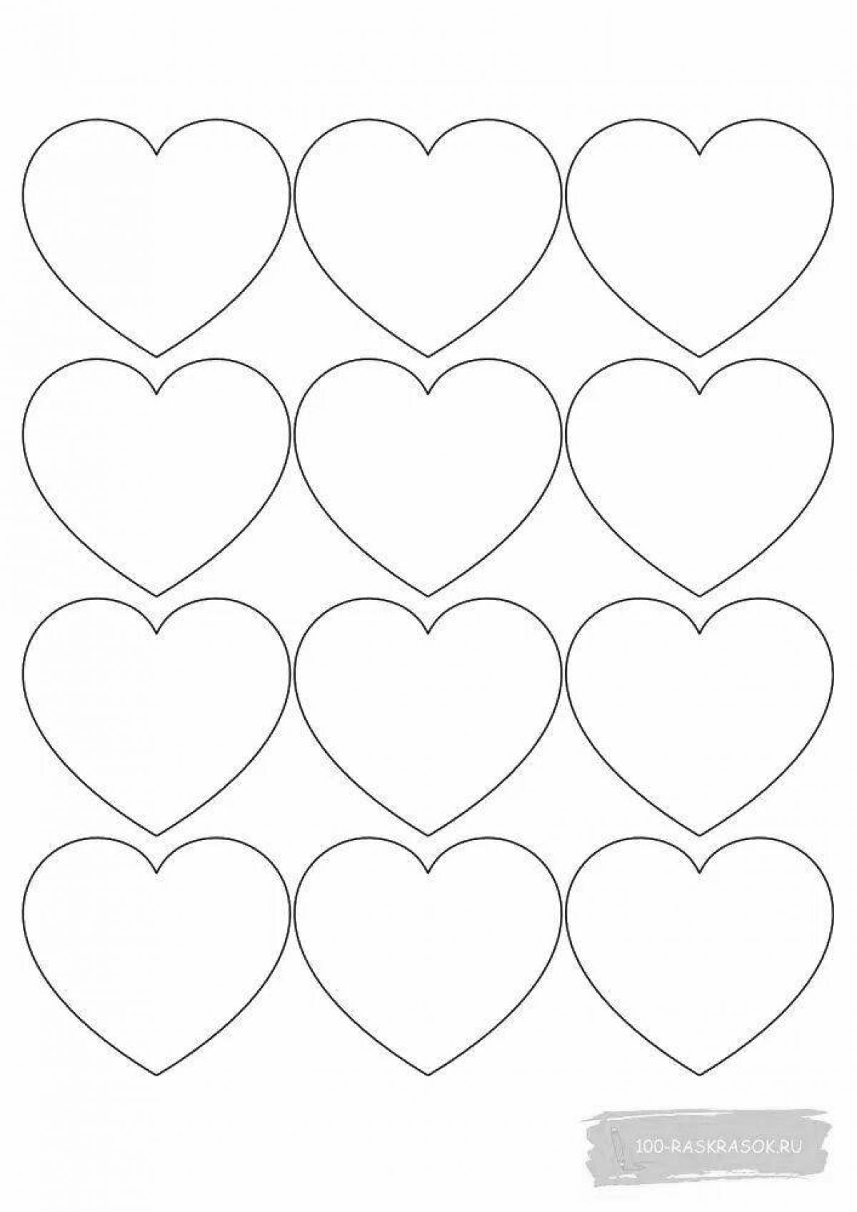 Lots of Hearts Holiday Coloring Page