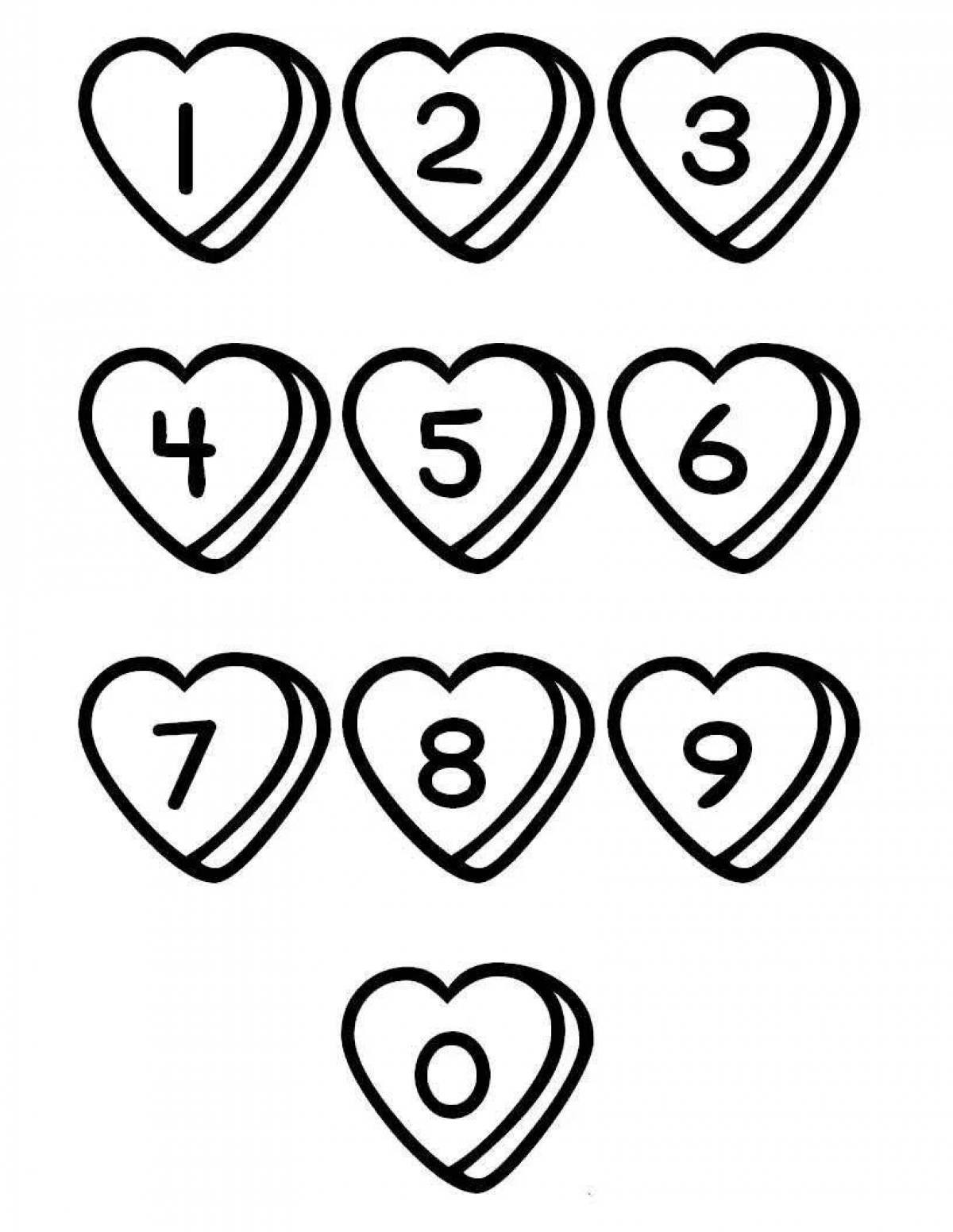 Lots of hearts coloring page charm