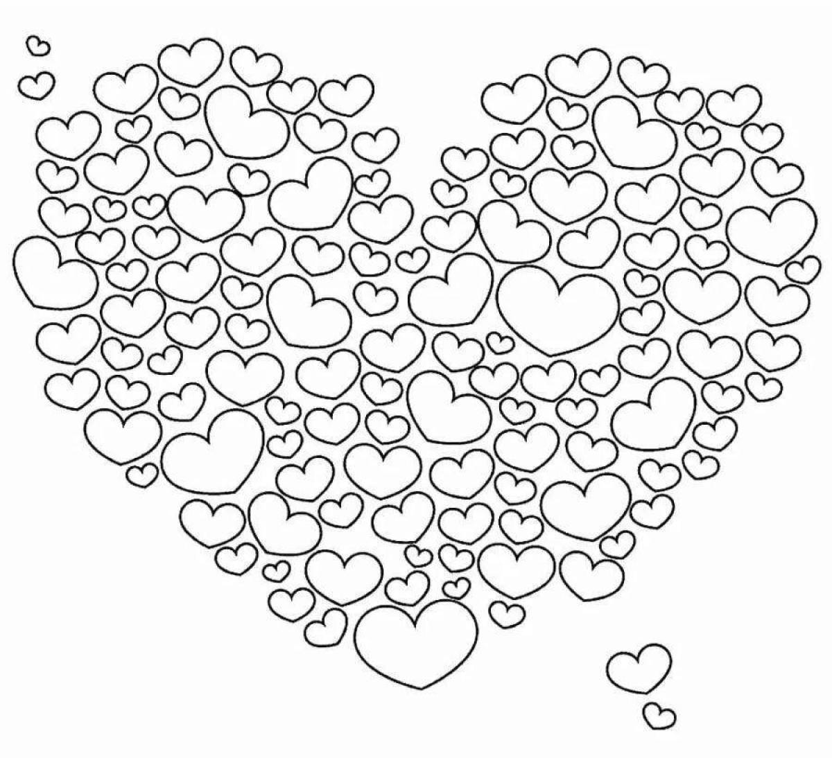 Glittering heart coloring book