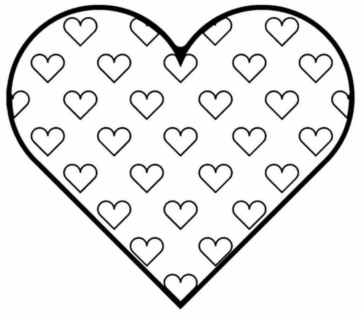 Many hearts bold coloring page
