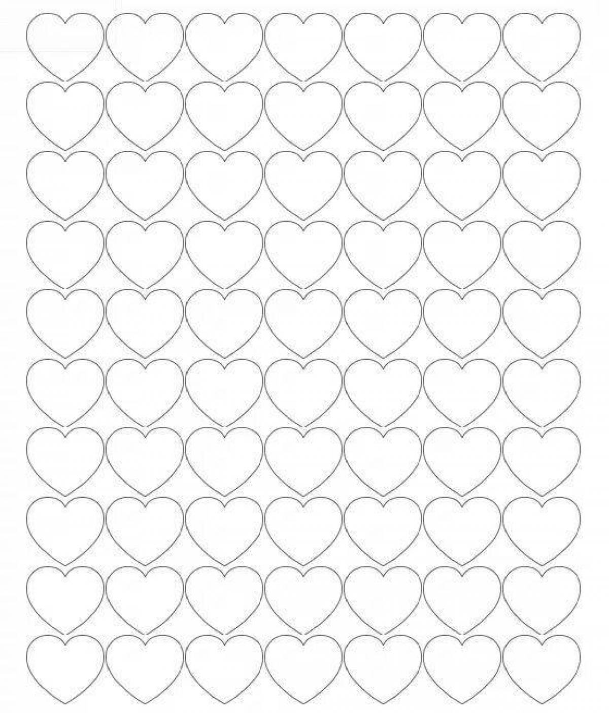 A strikingly beautiful coloring page with lots of hearts