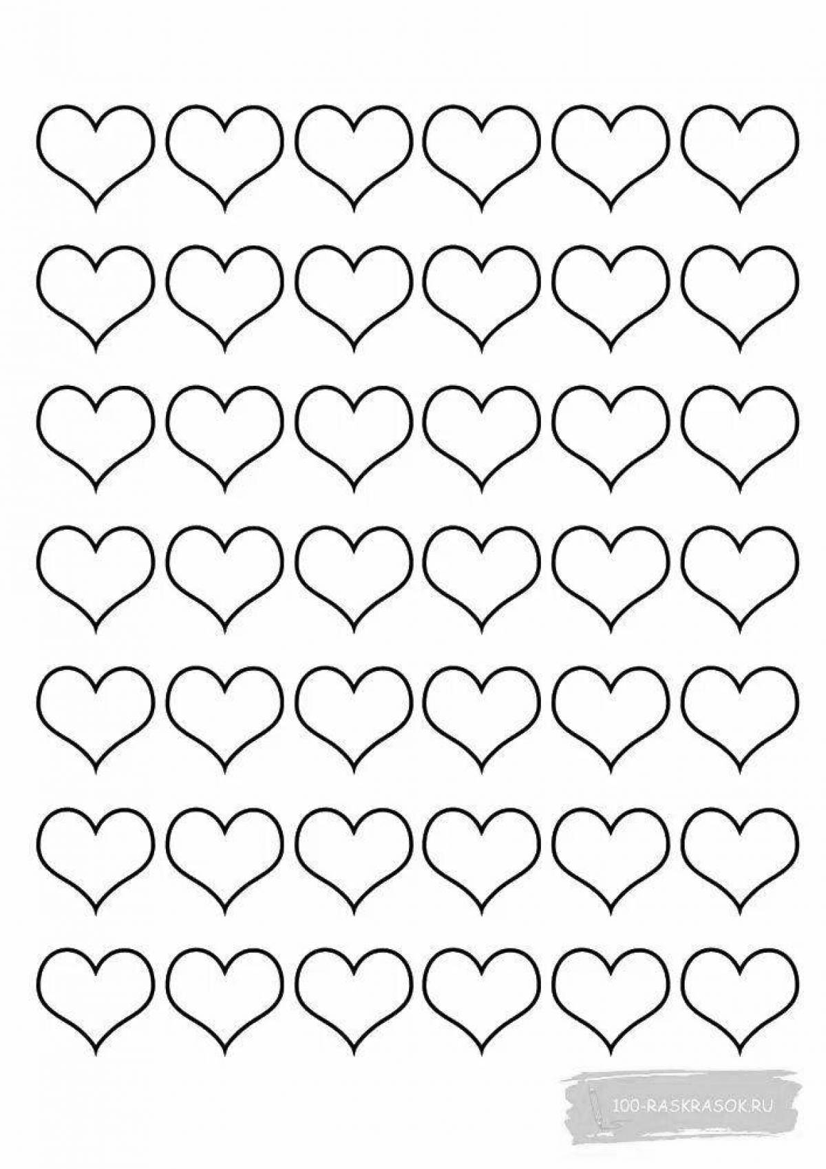Awesome coloring page with lots of hearts