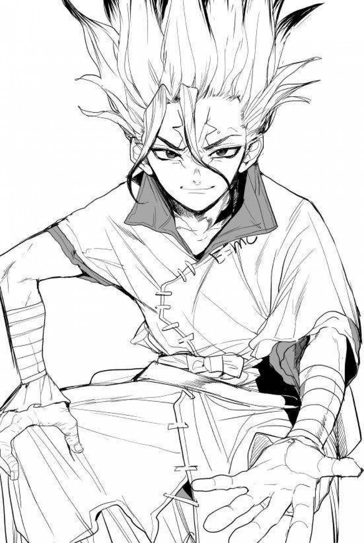 Coloring book bright doctor stone