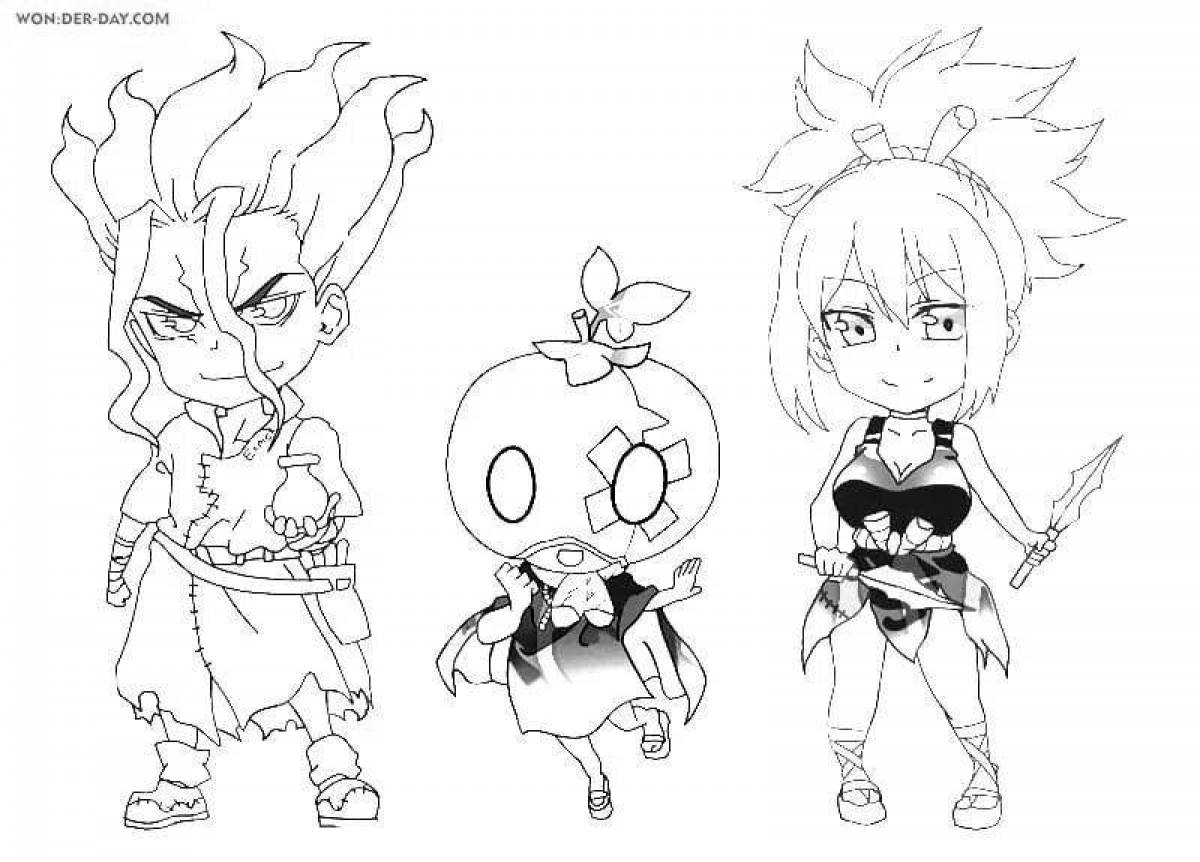 Dr. stone's adorable coloring page