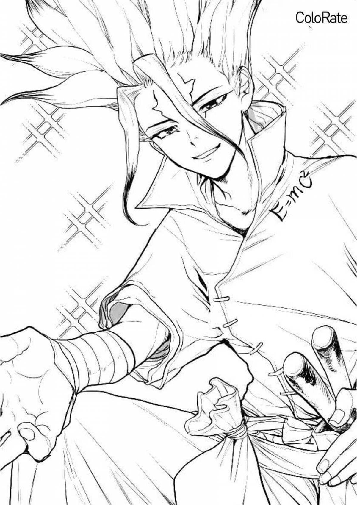 Coloring book magic doctor stone