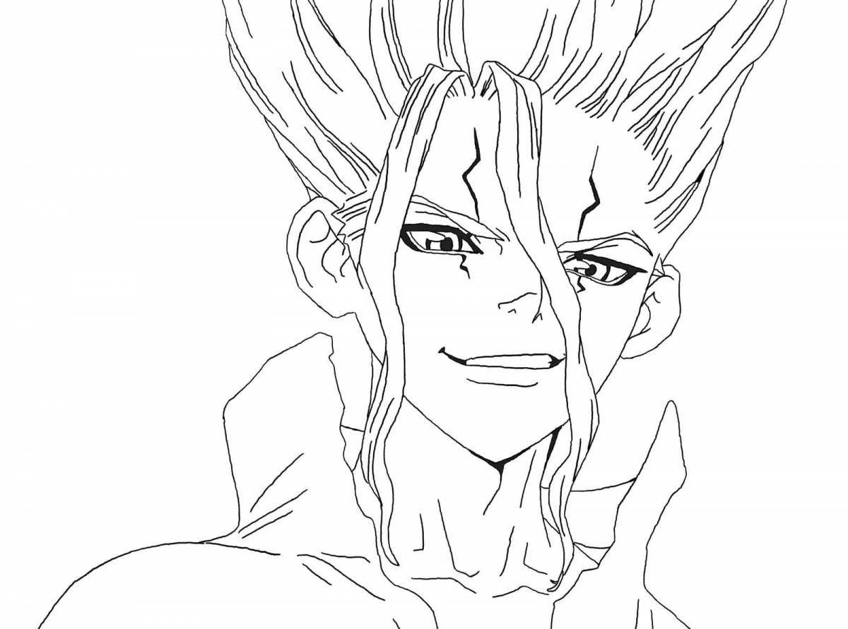 Dynamic doctor stone coloring page