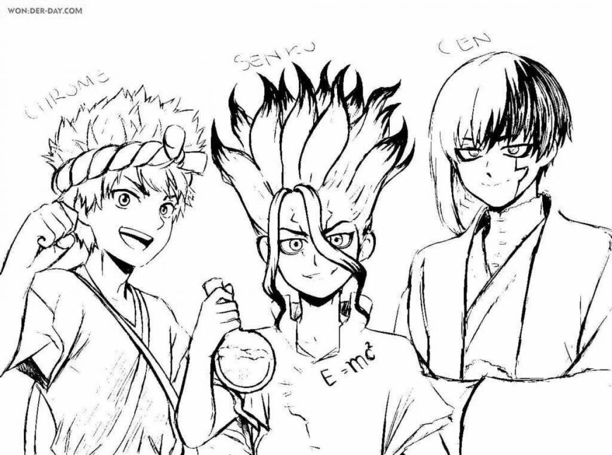 Dr. stone's colorful coloring page