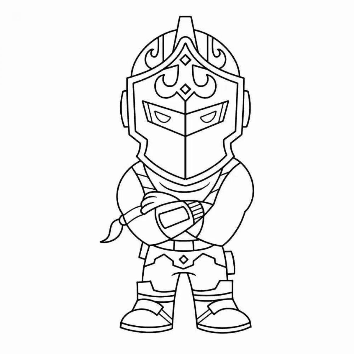 Radiant coloring page knight