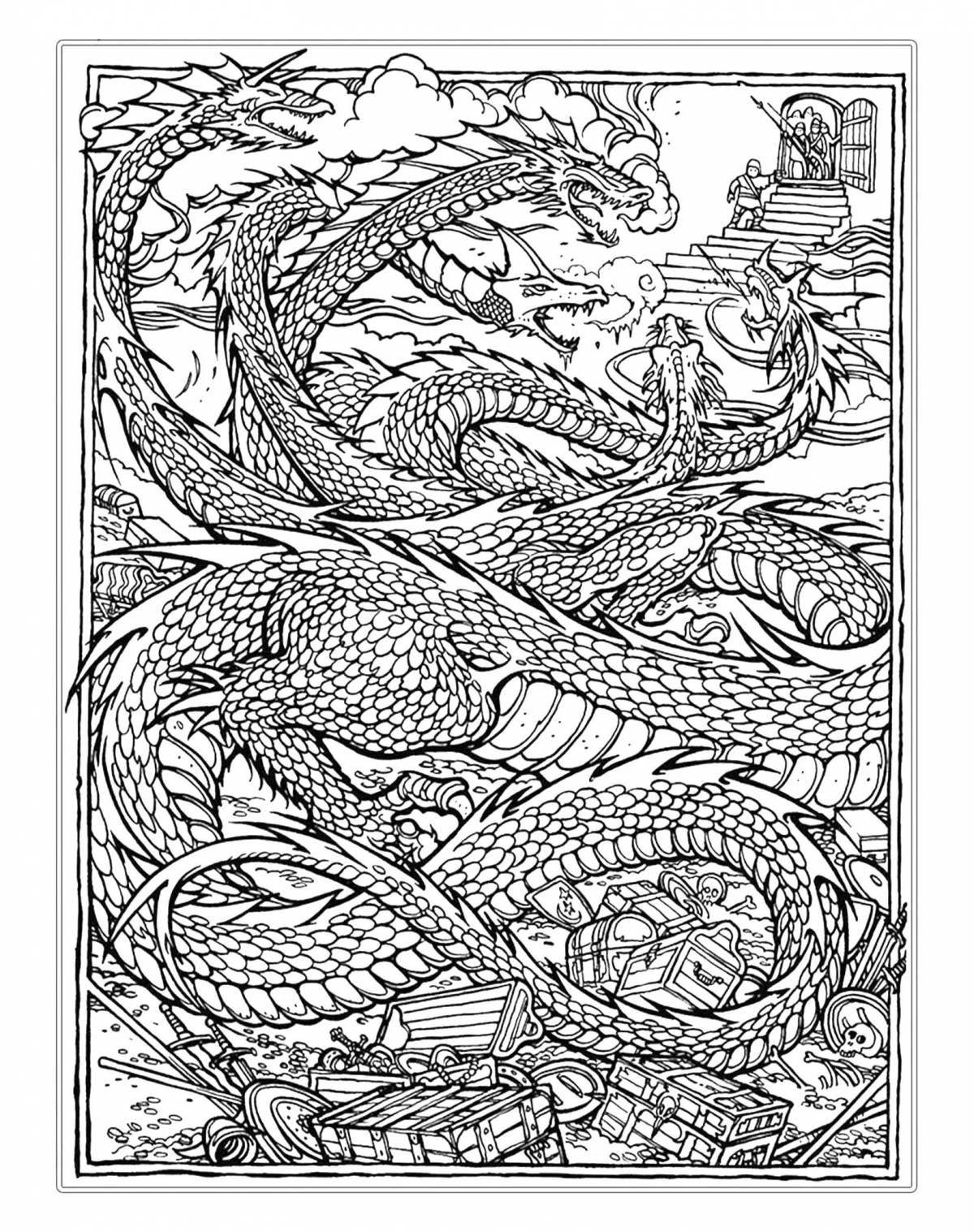 Мистическая раскраска комплекс дракона