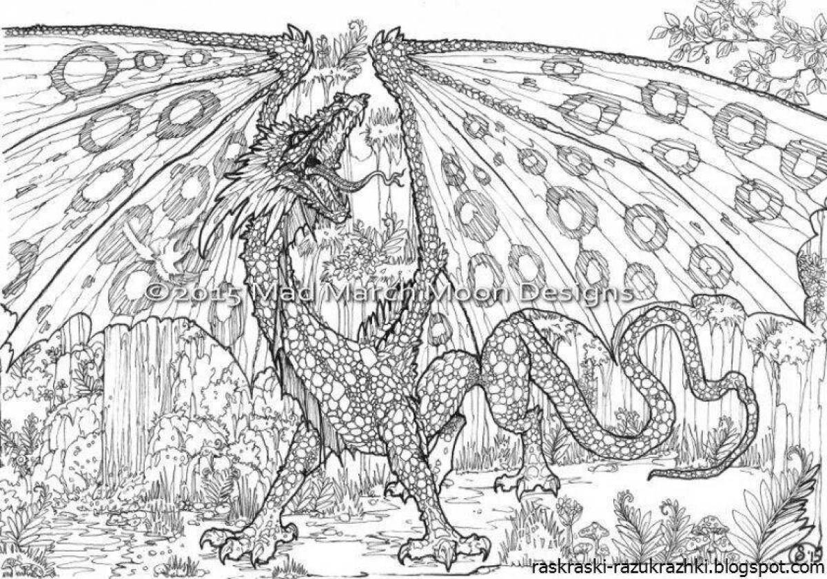 Сказочная раскраска комплекс дракона
