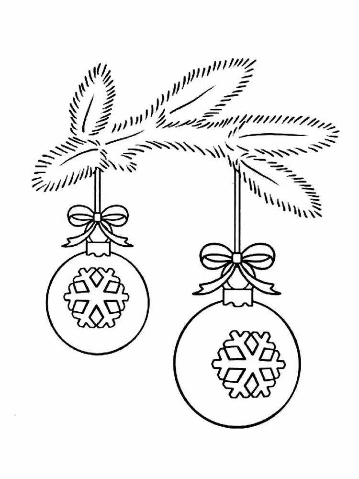 Christmas tree branch holiday coloring page