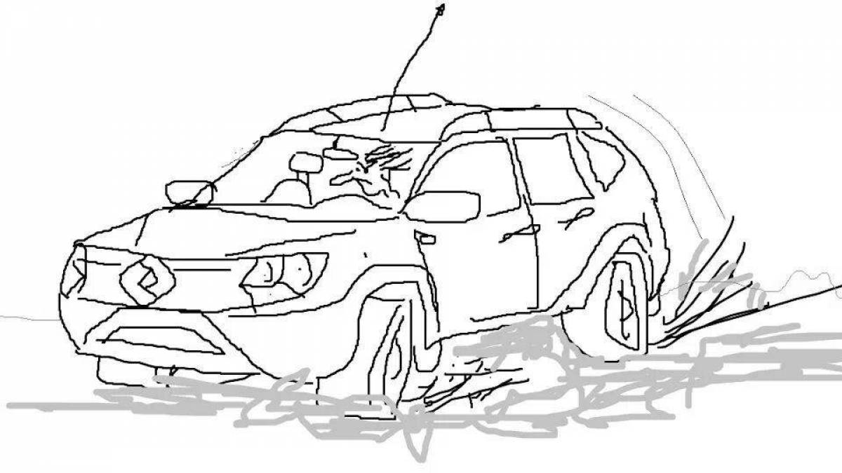 Coloring page charming renault duster