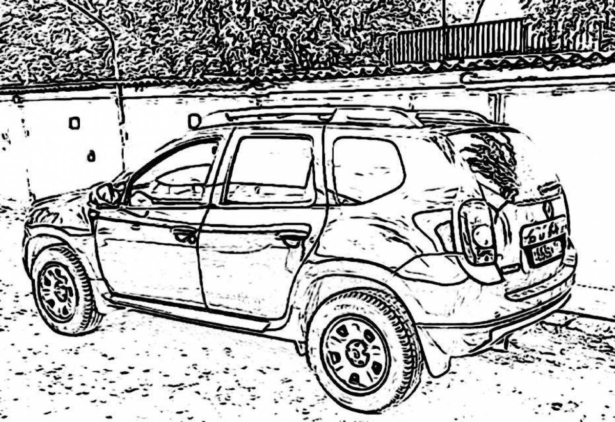 Cute Renault Duster coloring page