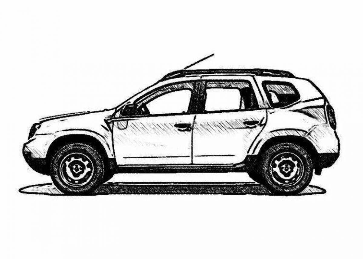 Coloring page fashionable renault duster