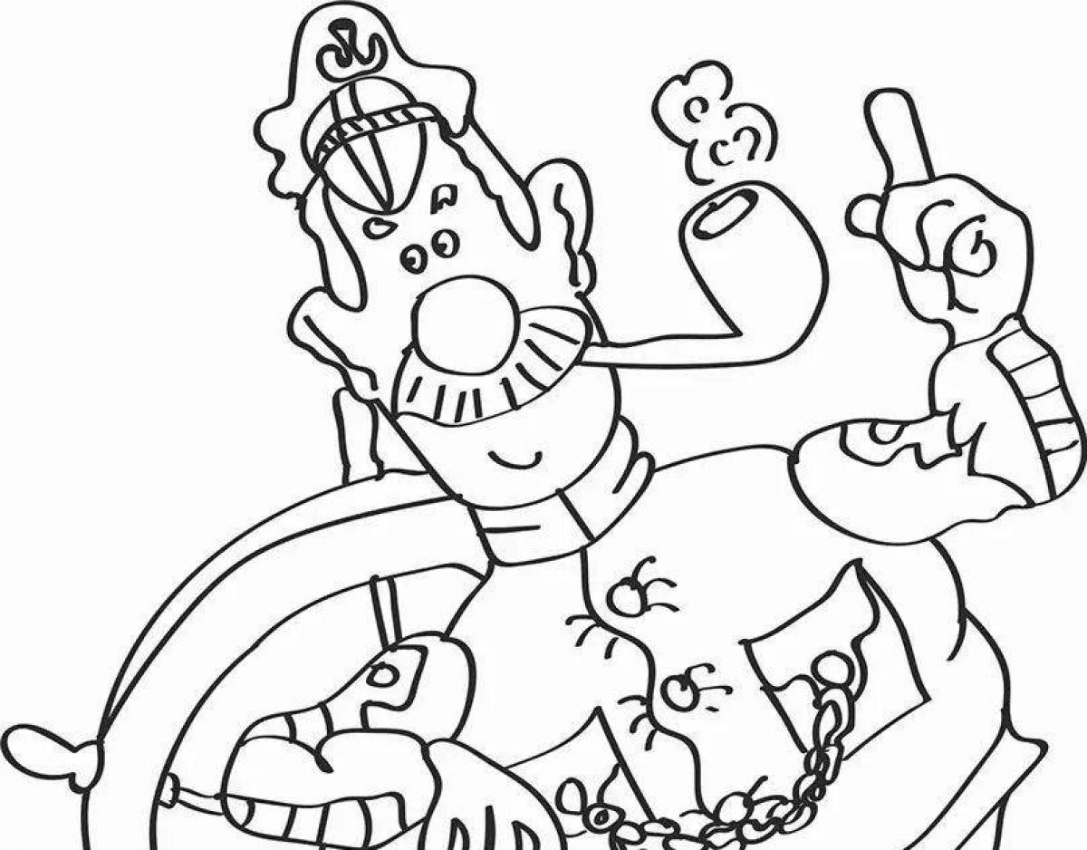 Coloring page charming captain vrungel