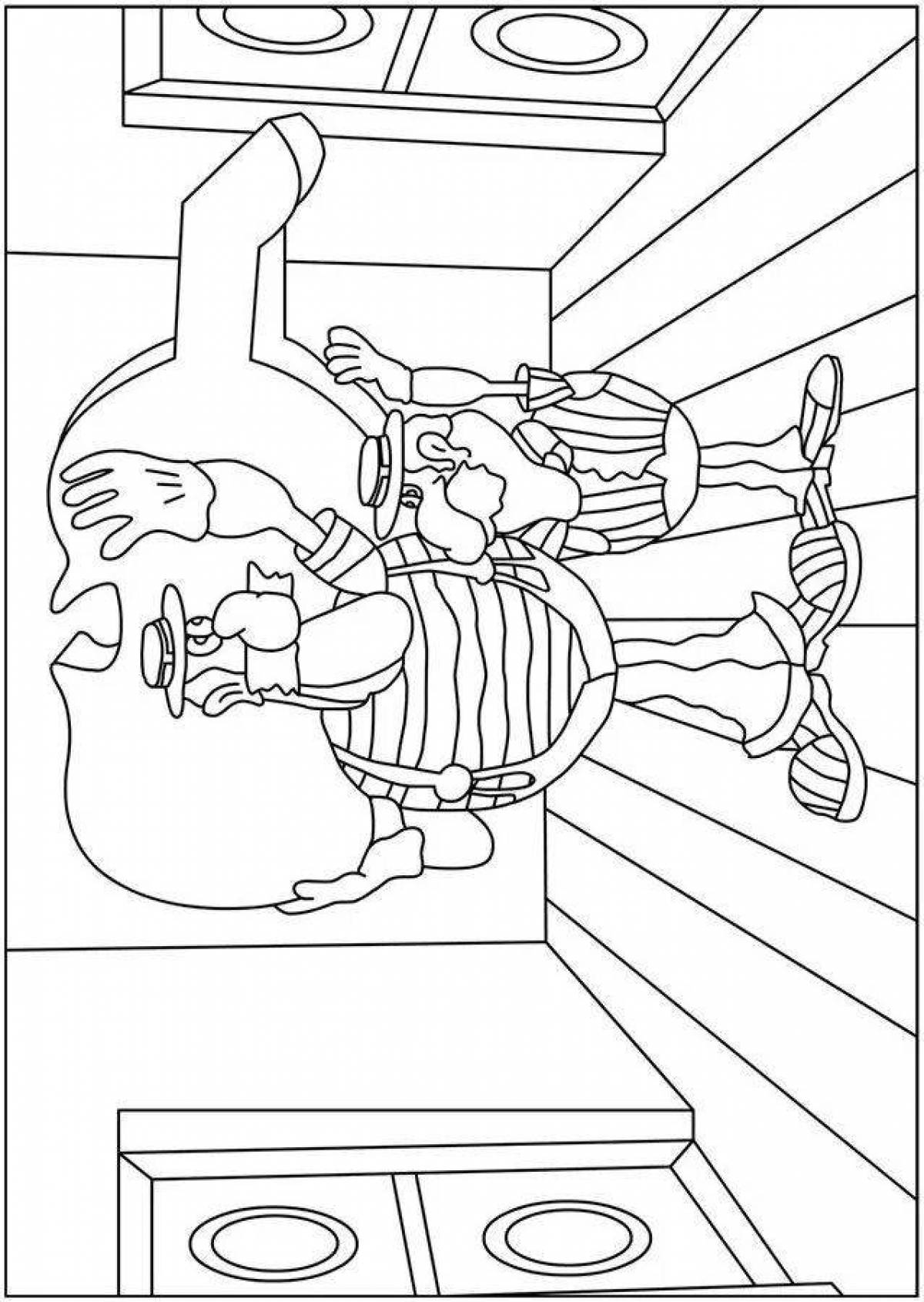 Coloring page joyful captain vrungel