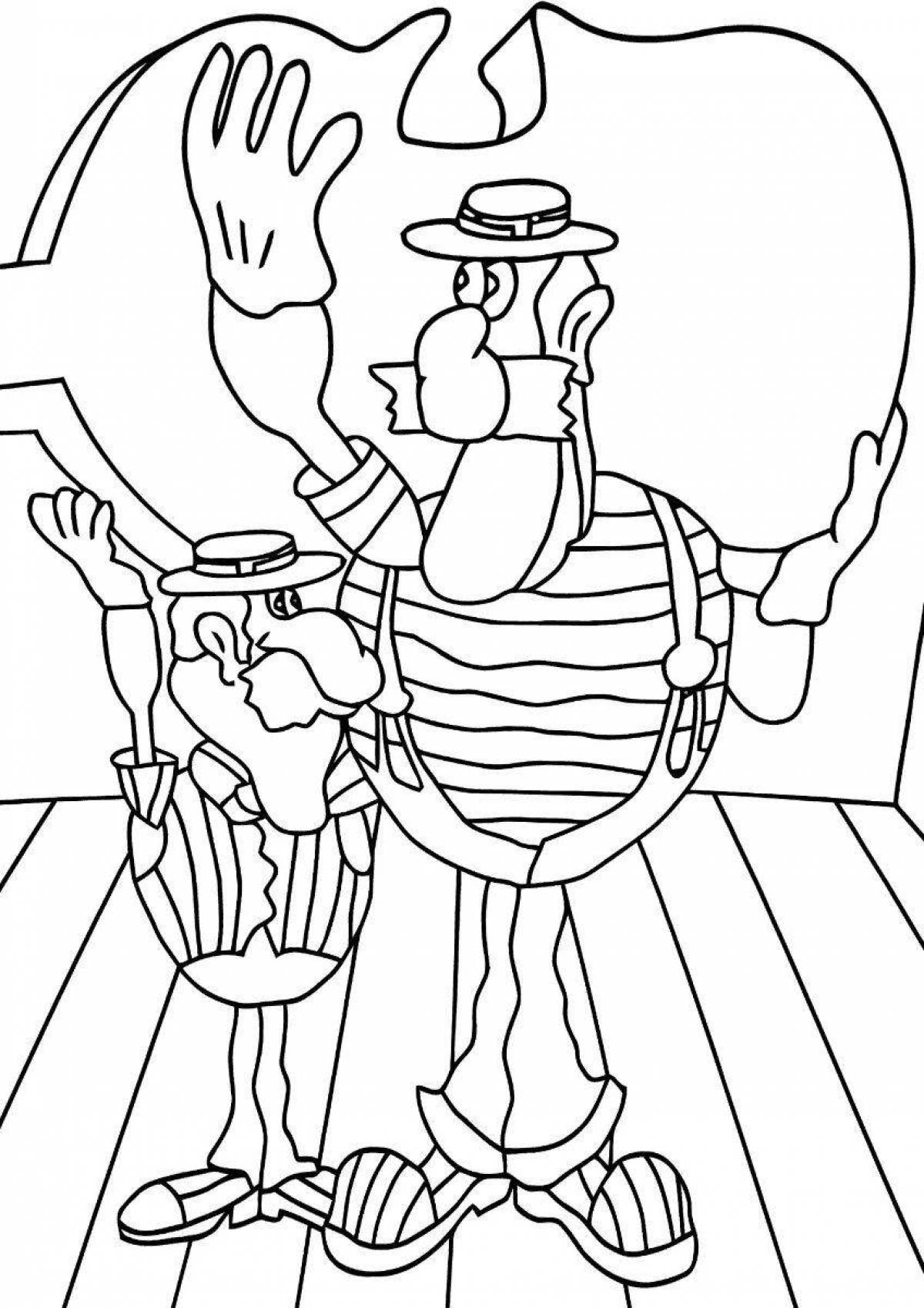 Coloring page cheerful captain vrungel