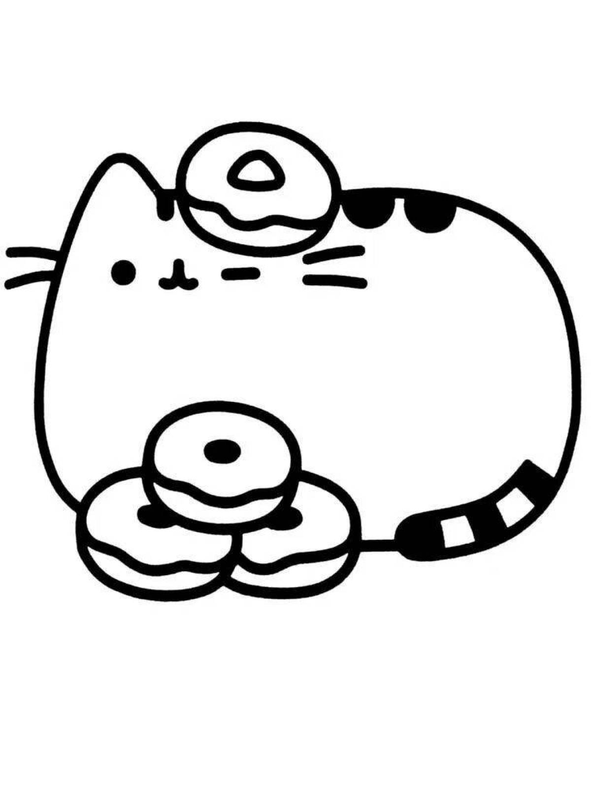 Coloring cute fat cat