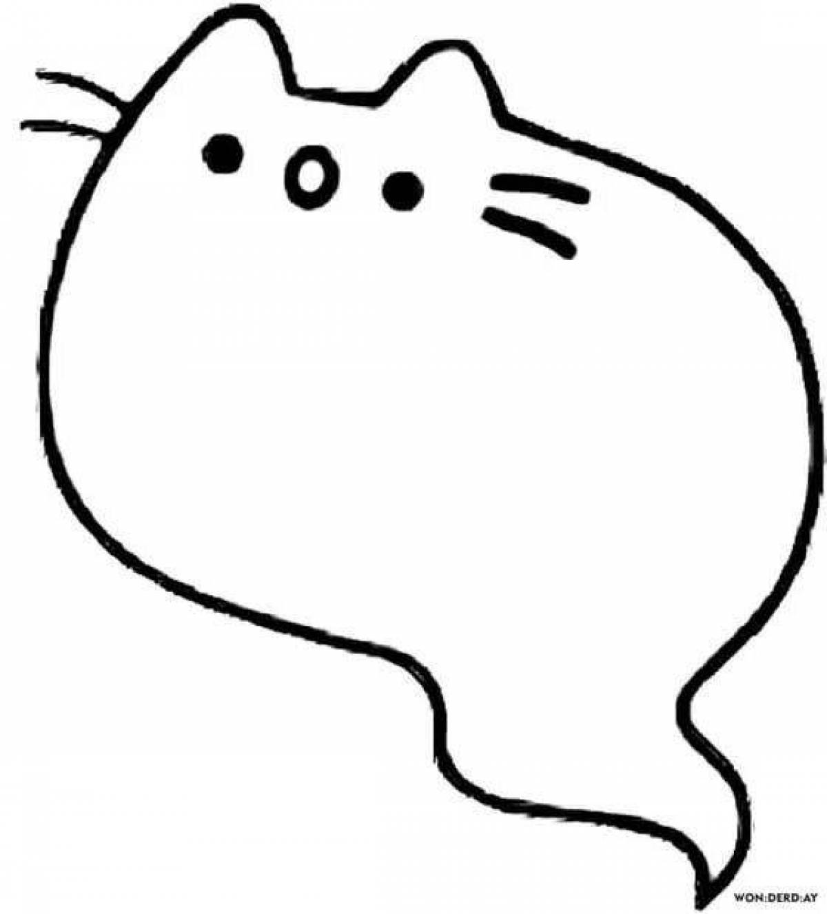 Раскраска круглый толстый кот