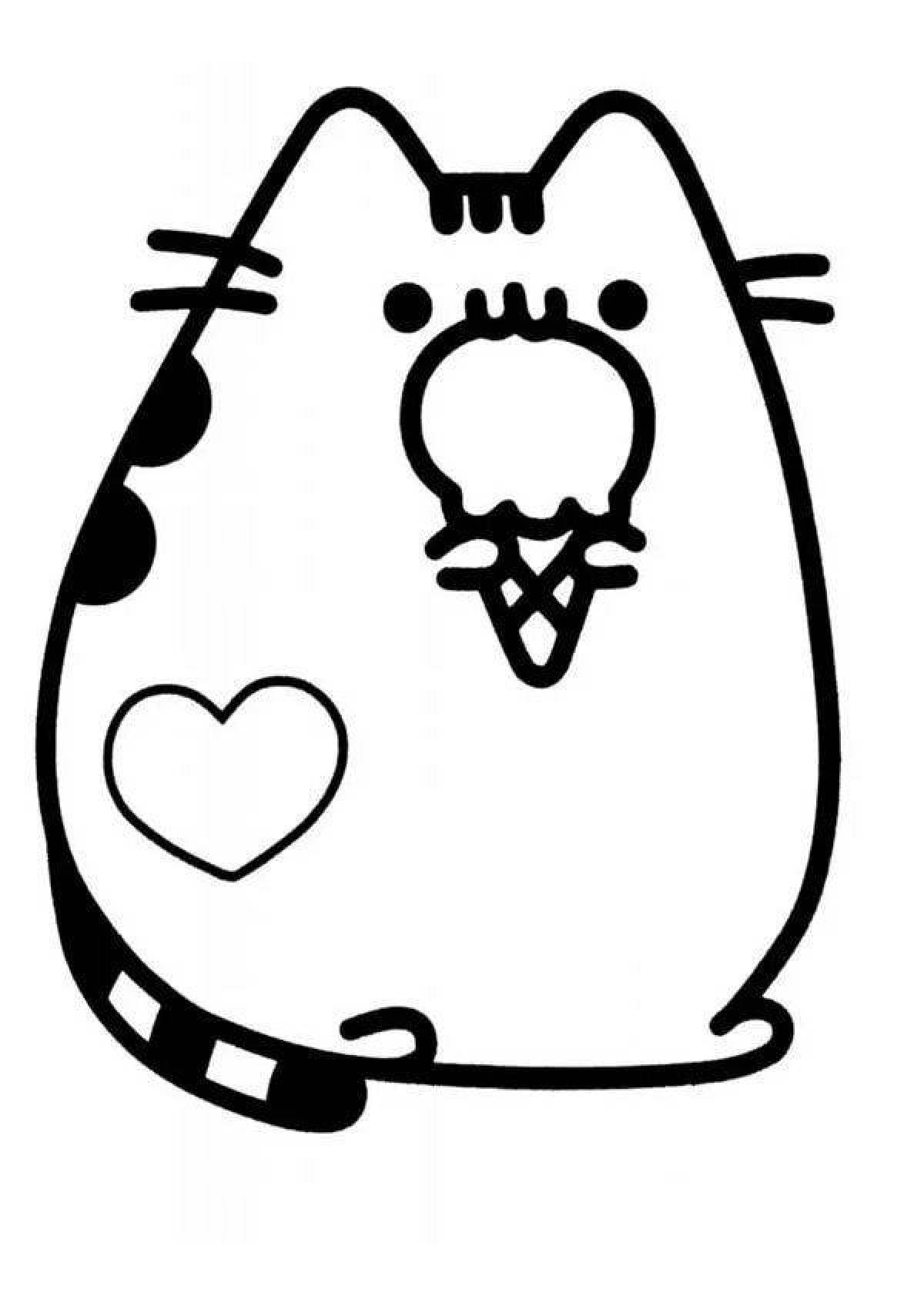 Раскраска Толстый кот скачать и распечатать бесплатно