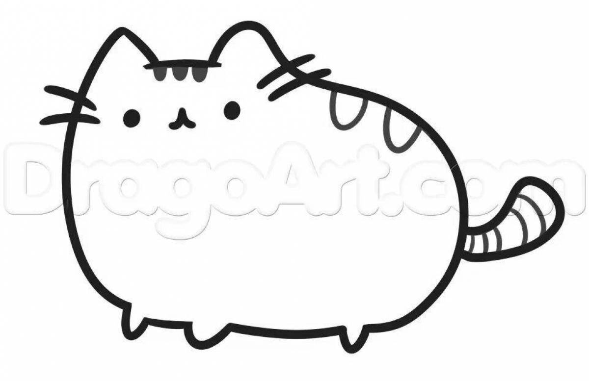Colouring cute fat cat