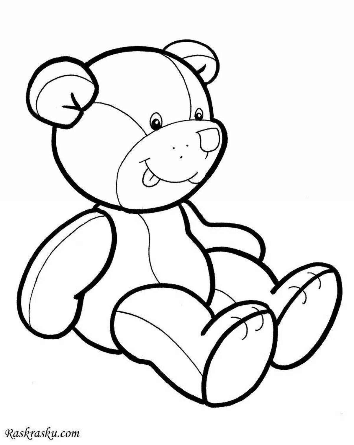 Coloring book funny teddy bear