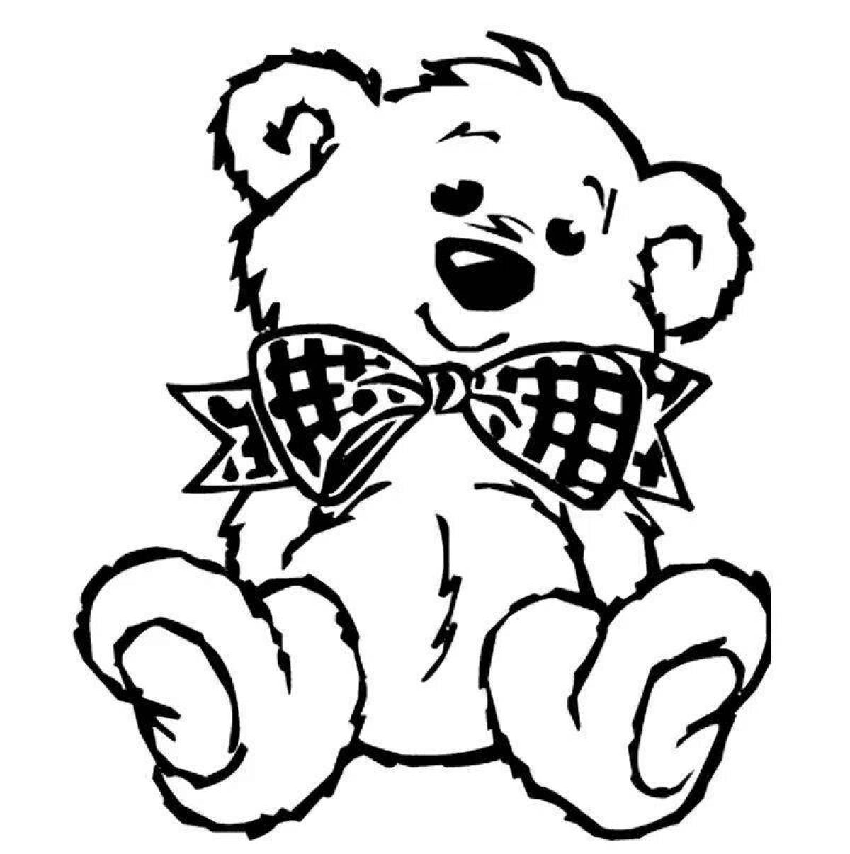 Coloring fluffy teddy bear