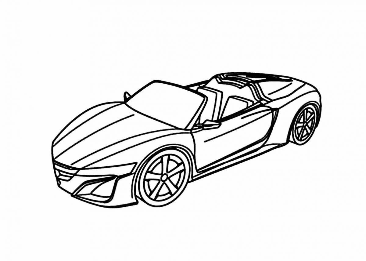 Glamorous sports car coloring page