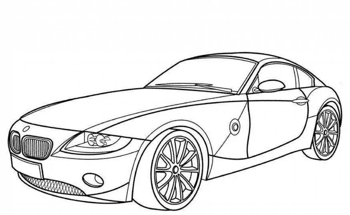 Fancy sports car coloring page