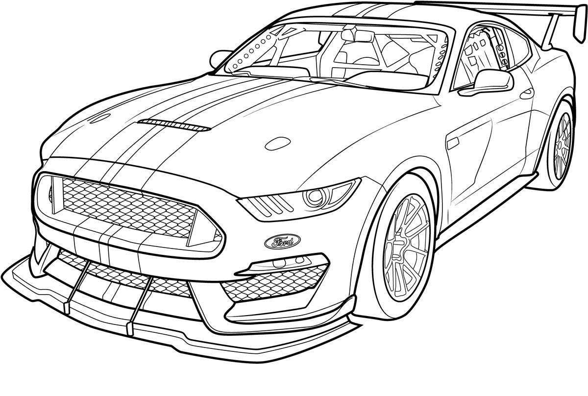 Zippy sports car coloring page