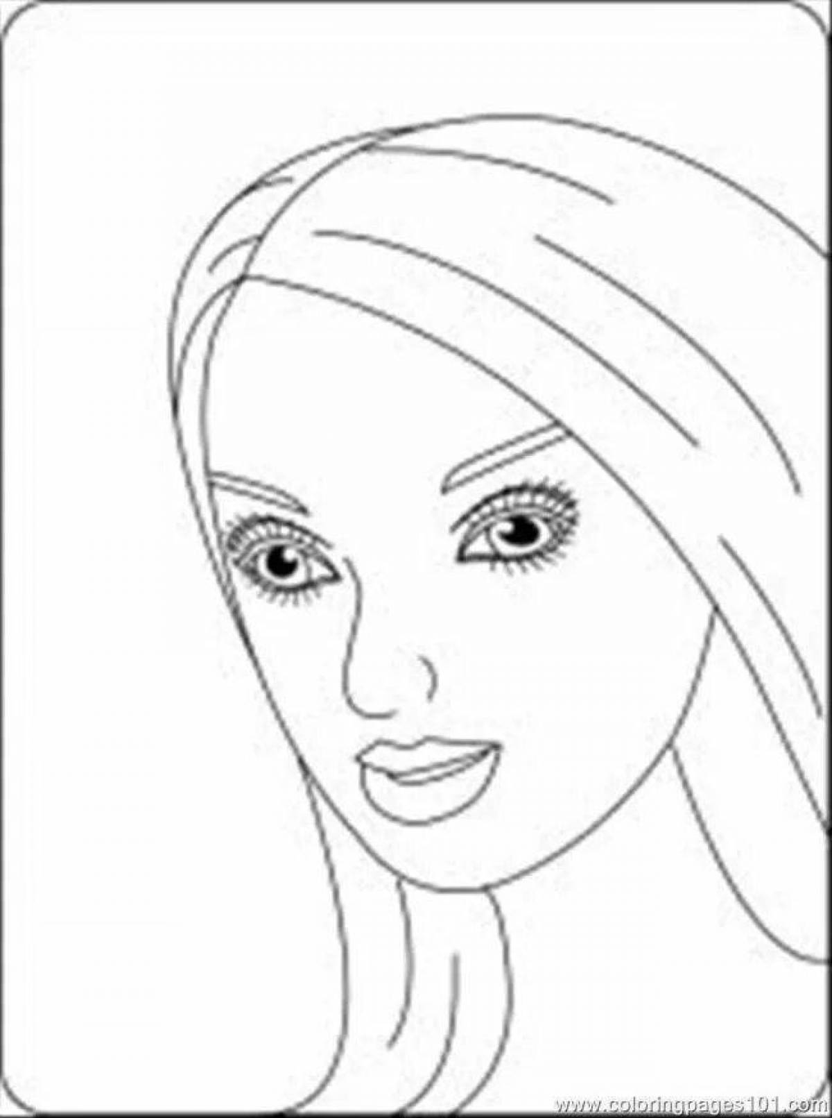 Barbie glowing face coloring book