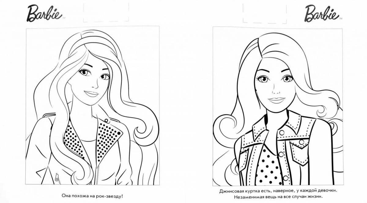 Exquisite barbie face coloring page